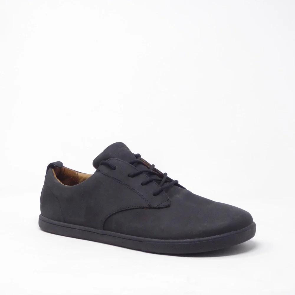 Xero Shoes Mens Glenn Oxford Black Leather Barefoot Casual Sneakers 10